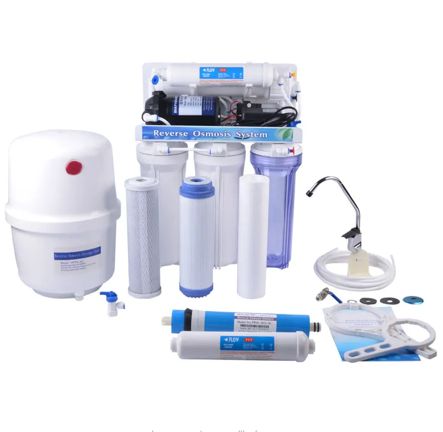Domestic Pure Water Purifier RO Water Filter Electric 220V 10 Inch 18W Water Purifier Machine 5 Stages 700w Ro System 75g CN;HEN