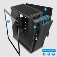 2024 Meilleure vente moderne Gamer PC ATX Mini ITX Cases Mid Tower Plastic & Acrylic Cases & Towers pour les jeux de bureau