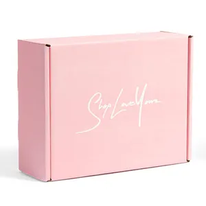 Shipping Folding Custom Pink Corrugated Paper Mailer Big Lash Box with logo