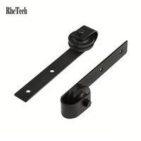 RHETECH Kit de quincaillerie moderne pour porte coulissante de grange, insonorisée, en acier, pour extérieur, chambre, cuisine, salon, rail de 6,6 pieds avec vis de suspension