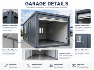 <span class=keywords><strong>Garage</strong></span> <span class=keywords><strong>conteneur</strong></span> à prix réduit pour la vente en gros, pour cour de villa, abri de voiture portable, structure durable, accès facile - Product Image 5