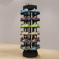 Yihe personnalisé moderne mode 360 degrés rotatif étagère à chaussures autoportant plat baskets présentoirs avec étagère de rangement en métal