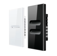 Interrupteur variateur intelligent WiFi Zigbee unipolaire Smart Life US AU 1/2 Gang, design tactile à rainure, IP44, contrôle vocal à distance Alexa Google