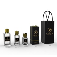 Flacon Vide Carré ou Rectangulaire en Verre 30ml 50ml 100ml pour Parfum avec Capuchon Doré Argenté, Coffret et Sac en Papier