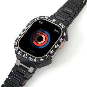 Forwelleny Bracelet en métal de 49 mm en acier inoxydable gradué pour hommes, style course, pour <span class=keywords><strong>Apple</strong></span> Watch Band 8 Ultra - Product Image 6