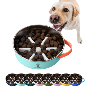 Alimentador de comida para mascotas 2 en 1 de 30oz, cuenco aislado para mascotas, botella de agua para mascotas de acero inoxidable a prueba de fugas para exteriores, alimentador lento para cachorro - Product Image 4