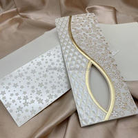 Super Offre : Fleur en Papier Faite Main avec Motif Cœur, Feuille d'Or, Thème Lettres Style Européen, Invitation de Mariage 23x10cm