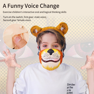 Tutup kepala plastik lucu dengan pengganti suara, mainan pesta Masker Natal mainan interaksi mulut untuk anak-anak hadiah Natal - Product Image 2