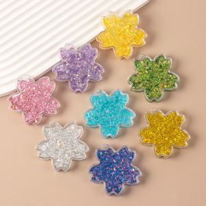Autocollants de planificateur DIY en acrylique transparent Quicksand Guka Brick, tuiles de Mahjong, fleurs de cerisier, paillettes colorées, cadeau - Product Image 3