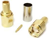Conector de crimpado RF coaxial SMA macho para cable RG58
