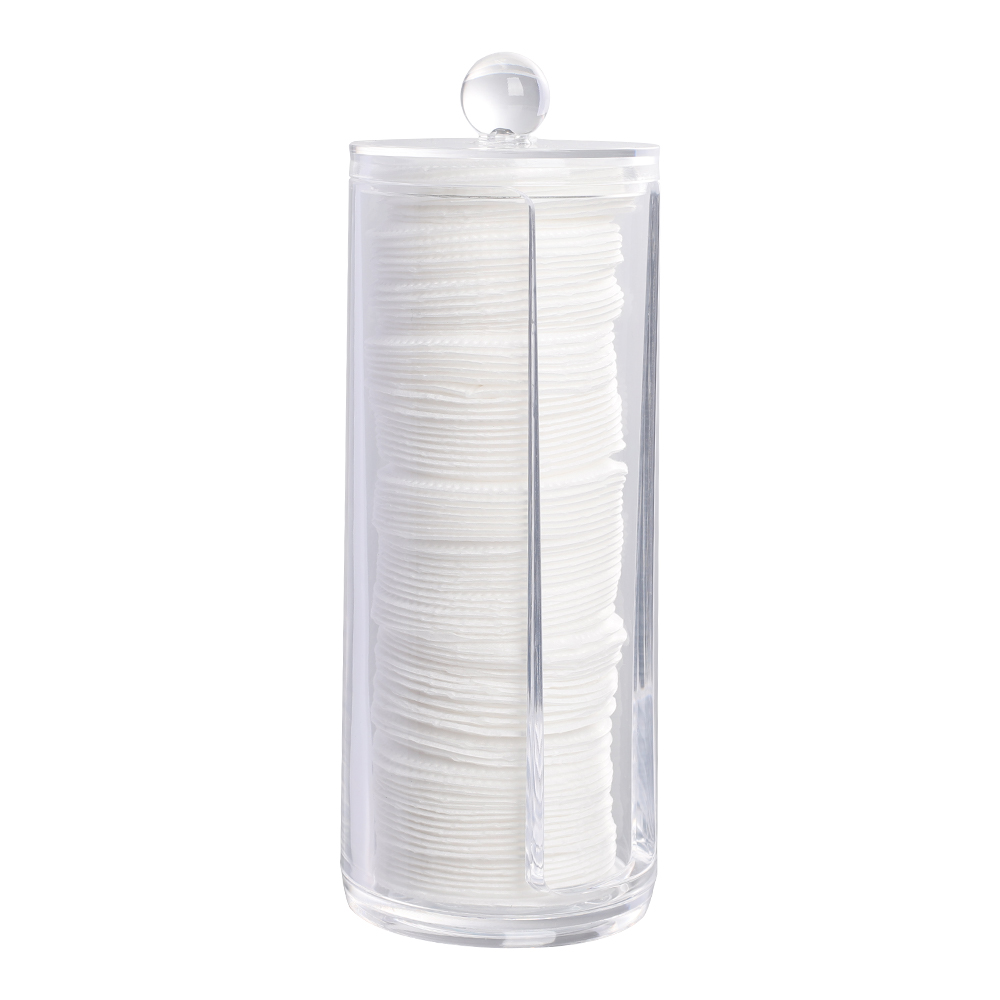 Supporto Organizer Q-tip In ABS Con 3 Scomparti E Coperchio Trasparente - Porta Cotton Fioc, Batuffoli E Cosmetici Per Bagno E Camera - 4