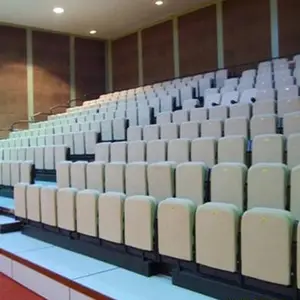 retractable chair JY-768 factory price telescopic bleacher wood grandstand fabric material theater hall bleacher