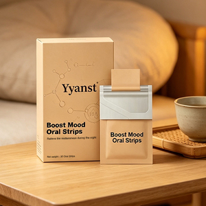 Botanical Blended Acidity Relief Dissolvable Oral <b>Film</b> Strips 30 Pcs Beige Side Leaf Printed Paper Box OEM Private Label Adult - Product Image 3