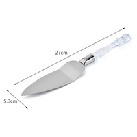 Lot de 2 couteaux à gâteau de mariage, couteau à pain dentelé et serveur à gâteaux pour trancher les pains, gâteaux avec poignée en cristal et boîte cadeau