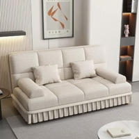 Canapé-lit compact inclinable pliable en velours convertible pour appartement locatif, salon, capacité double assise