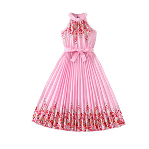 Nuovo Stile 2026 Abbigliamento Estivo per Adolescenti <span class=keywords><strong>Vestito</strong></span> da <span class=keywords><strong>Bambina</strong></span> per le Vacanze Senza Maniche con Stampa Floreale Plissettato <span class=keywords><strong>Elegante</strong></span> - Product Image 5