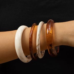 New Vintage Resin Acrylic Bangle Set for Women Jewelry <strong>Korean</strong> Cuff Bangles Bracelets with <strong>Charms</strong> Designer Round New Gifts - Product Image 2