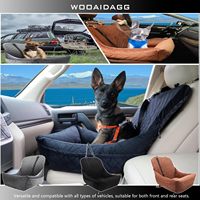 Siège de voiture pour chien facile à installer, personnalisé pour les petits chiens, tissu en velours ultra-doux avec 2 poches de rangement et sangles de sécurité réglables