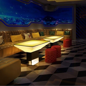Nouvelle table basse lumineuse pour bar KTV, siège de carte, salle privée, hall, vente en gros, table de bar en acier inoxydable transparente spéciale - Product Image 4