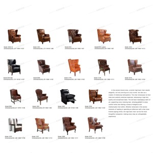 Không gian thương mại màu nâu chỗ ngồi cho không gian thương mại phong cách Mỹ cao trở lại thiết kế truyền thống da - Product Image 5