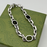 Bracelet à chaîne épaisse de marque de créateur, double anneau, bijoux haut de gamme pour femmes, best-seller