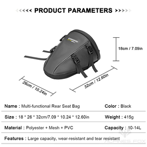 Sac de selle extensible pour moto, sac de siège arrière pour motocross, sac à bandoulière pour moto, sac à dos de voyage pour moto - Product Image 6