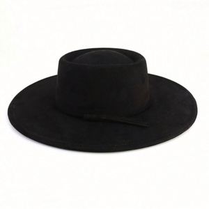 Custom Outdoor Wholesale Fashion Design Wide Brim Panama <b>Hat</b> Men Party Felt Suede Fedora <b>Hat</b> With <b>Band</b> - Product Image 3