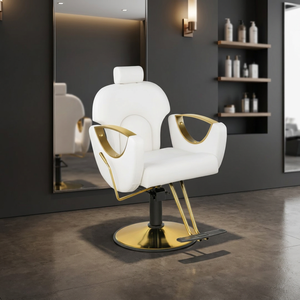 Silla de peluquería, silla de belleza, silla de barbero al por mayor para peluquerías, silla de barbero chapada en oro, silla de peluquería - Product Image 1