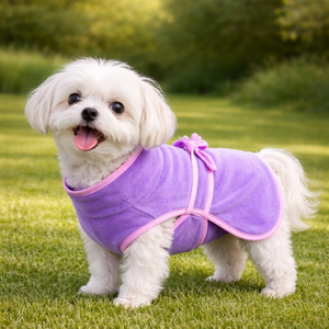 Bata de Secado para Perros de Bambú en Existencia, Capa Única, Súper Absorbente, Bata de Baño Natural para Mascotas Hecha en Turquía - Product Image 1