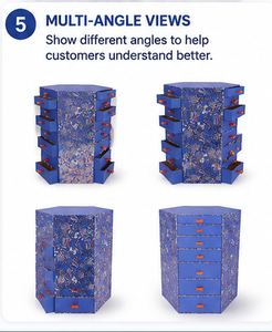 Caja de Calendario de Adviento Personalizada en Forma de Torre Hexagonal Azul con Cajones, Embalaje de Cartón Rígido para Regalos de Lujo - Product Image 6