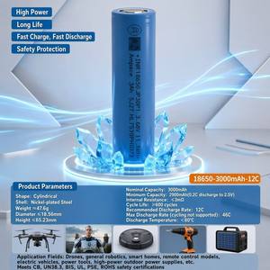 Batería de iones de litio de alto rendimiento Ampace 18650 JP30, celda de batería de alta tasa de descarga, descarga continua de 12C - Product Image 6