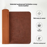 Tapis de bureau en cuir rétro Crazy Horse extra large Tapis de souris antidérapant avec style chauffant pour PC pour utilisation de clavier de jeu d'ordinateur