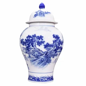 Chinese Blauw En Wit Antiek Porselein Tempel Potten Met Deksel Voor Thuis