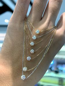 Collier en or blanc 18 carats Xinfly avec diamants naturels véritables, bijoux pour occasions quotidiennes et formelles, design intemporel, en vente maintenant - Product Image 2