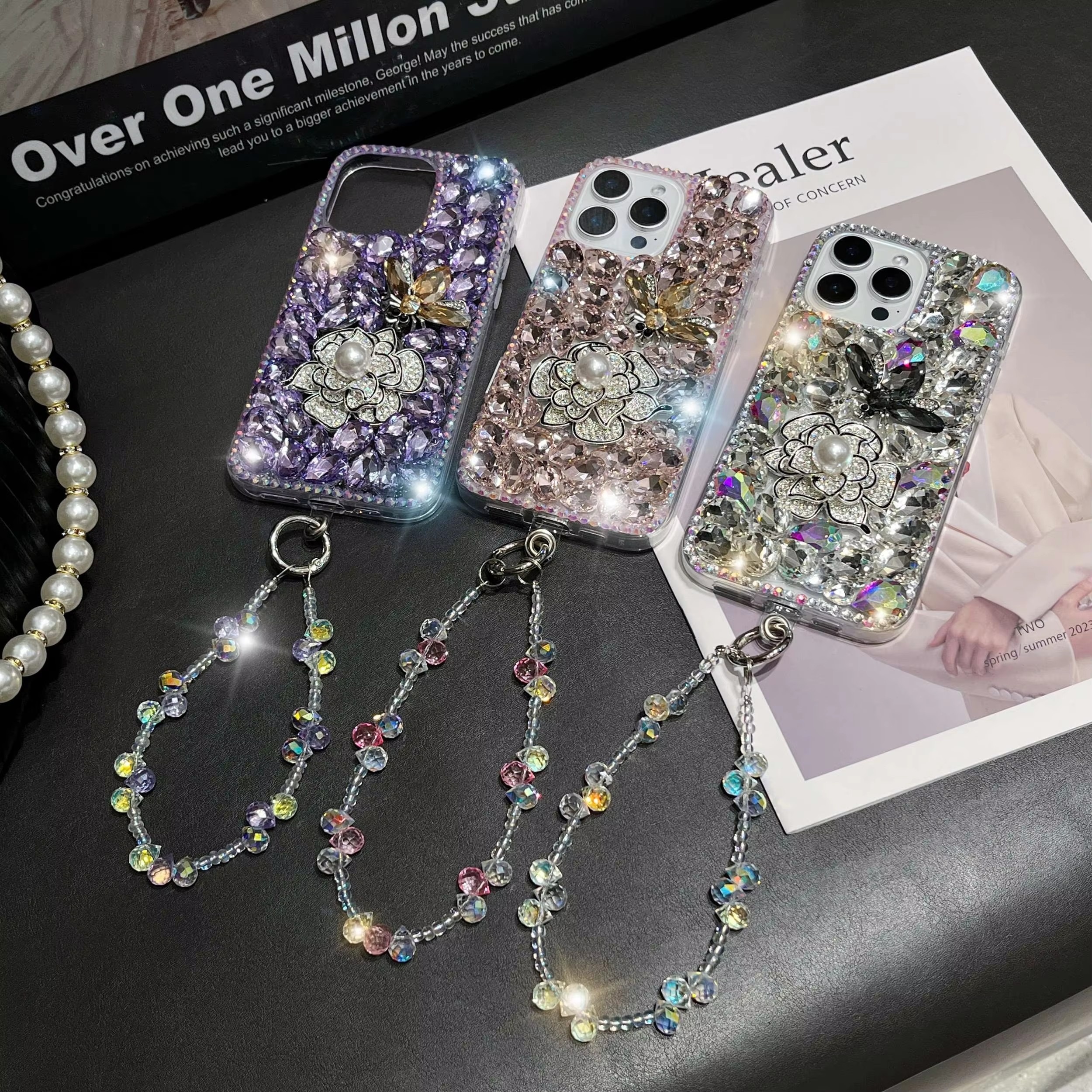 Custodia Per IPHONE 16 15 14 Pro Massimo Brillantini Diamante Night Out - Foto 8