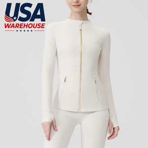 USA Oversea Warehouse Breathable High Elasticity Shaping Plus Size Yoga Jacket for Women Fitness Sports Spandex/Nylon Seamless - Product Image 1