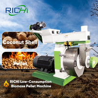 Machine à granulés de coque de noix de coco RICHI - Machine à granulés de biomasse à partir de déchets agricoles en acier inoxydable 304, 10t/h