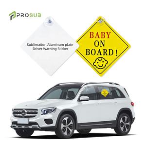 Señal de Advertencia para Auto de Prosub para Sublimación, Letrero de Aluminio en Blanco para Bebé a Bordo con Impresión Personalizada y Ventosa - Product Image 1
