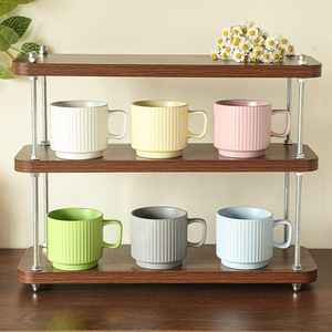 แก้วเซรามิก พอร์ซเลน แก้วกาแฟแบบซ้อนได้ สำหรับใช้ในบ้าน ดีไซน์น่ารัก สีพื้น แก้วน้ำ - Product Image 3