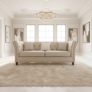 تصميم عتيق وأزرار مبطن بأزرار في الولايات المتحدة الأمريكية أريكة فخمة على الطراز الأوروبي والأمريكية من القماش - Product Image 1