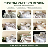 Parure de lit King toutes saisons 100 % Lyocell d'eucalyptus tissé, motif végétal imprimé, garnissage en soie moderne, 300 fils au pouce carré