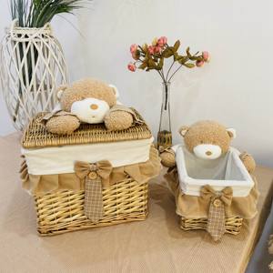 Set di cesti in tessuto salice resistente per bambini da 5 pezzi con fodere staccabili e Top in <span class=keywords><strong>peluche</strong></span> - Product Image 4