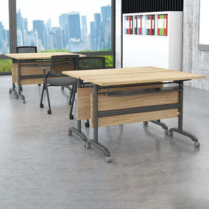 طاولة مؤتمرات حديثة قابلة للطي من LIWEI مع إطار معدني وكراسي قابلة للطي وعجلات ورف تخزين، مكتب/طاولة دراسة - Product Image 4