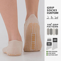 Chaussettes de Pilates antidérapantes personnalisées avec sangles, en coton tricoté, pour yoga et danse, pour femmes