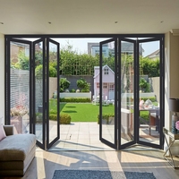 Portes coulissantes pliantes en aluminium AS2047, isolation thermique, double vitrage trempé, séparateurs de pièce modernes pour villas, hôtels, cuisines