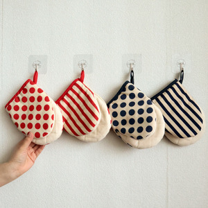 Mitaines de four de style japonais, 14x18cm, en coton, résistantes à la chaleur, pour la cuisson au micro-ondes, motif à rayures, pour la cuisine domestique - Product Image 2