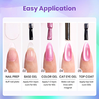 Oeil de chat caméléon vert rose bleu violet sirène magnétique tremper UV Gel vernis à ongles ensemble pour salon et bricolage manucure bouteille emballage