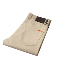 Pantalon décontracté homme printemps/été 2025 coupe droite ample à boutons, style européen haut de gamme en coton modal extensible
