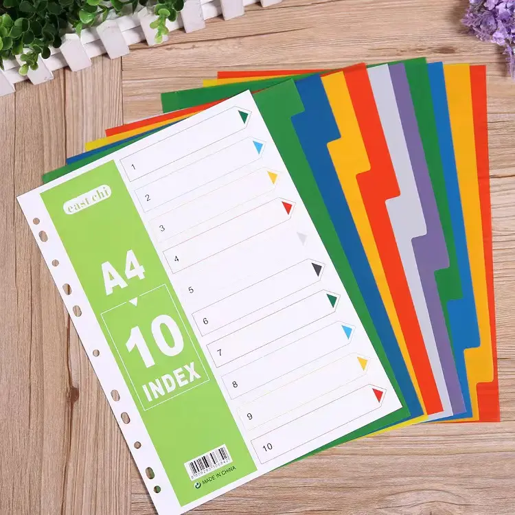 profession factory production A4 universal binding holes index pages colorful paper planner Index dividers