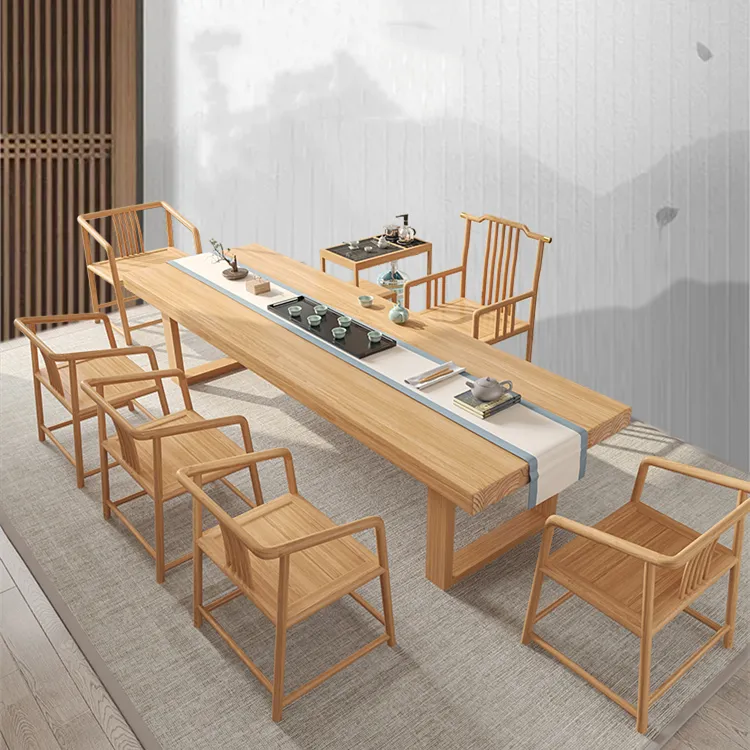 YQ Forever – Table à thé et chaise en bois massif, combinaison de cinq chaises, nouveau Style chinois, balcon familial, Table basse